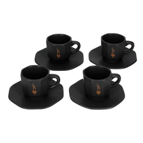 Bialetti - Zestaw 4 filiżanek z podstawką - Czarny z miedzianym logo.jpg