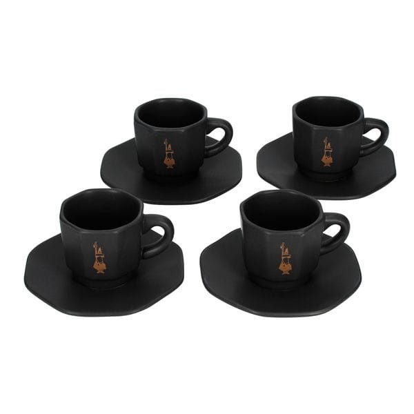 Bialetti - Zestaw 4 filiżanek z podstawką - Czarny z miedzianym logo.jpg