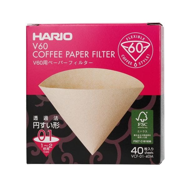 Hario - Filtry papierowe Misarashi brązowe - V60-01 - 40 Sztuk.jpg