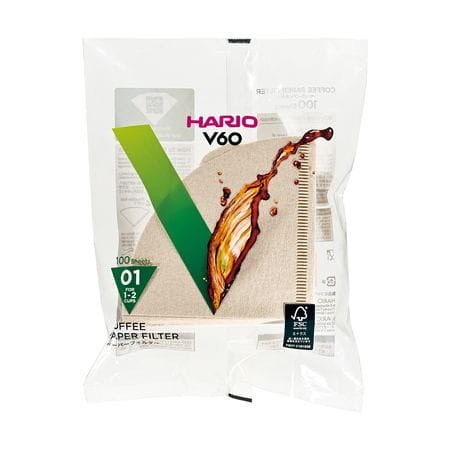Hario filtry papierowe Misarashi brązowe V60-01 - 100 Sztuk.jpg